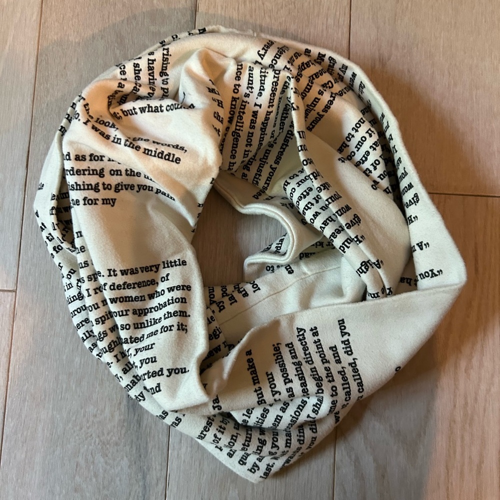 Pride and Prejudice Text Infinity Scarf